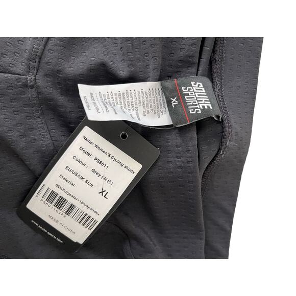 Souke Sports Women's XL Padded Cycling Shorts Charcoal Gray Spandex Blend New - Picture 3 of 5